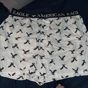 Navy blue and white American eagle boxers